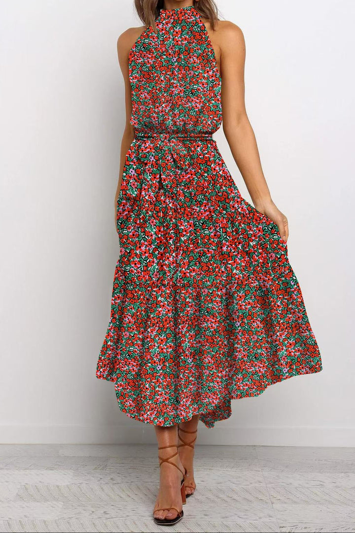 Anise | High Neck Floral Tiered Midi Dress