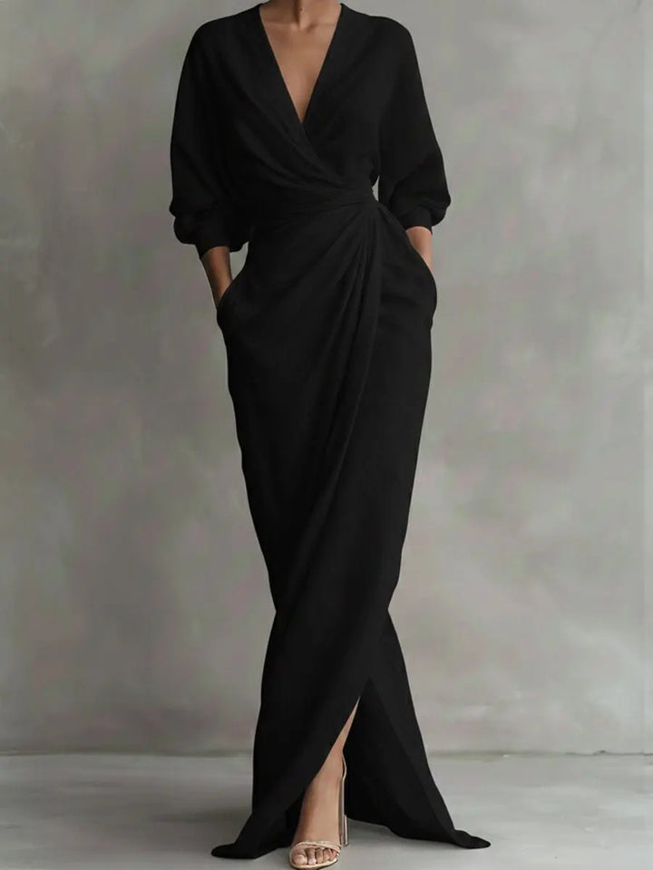 Madeline | Elegant Draped Wrap Maxi