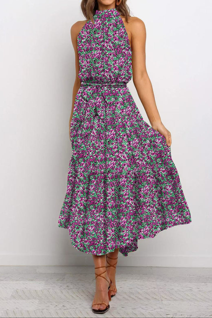 Anise | High Neck Floral Tiered Midi Dress