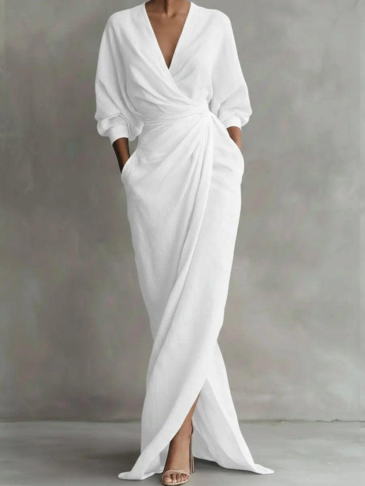 Madeline | Elegant Draped Wrap Maxi