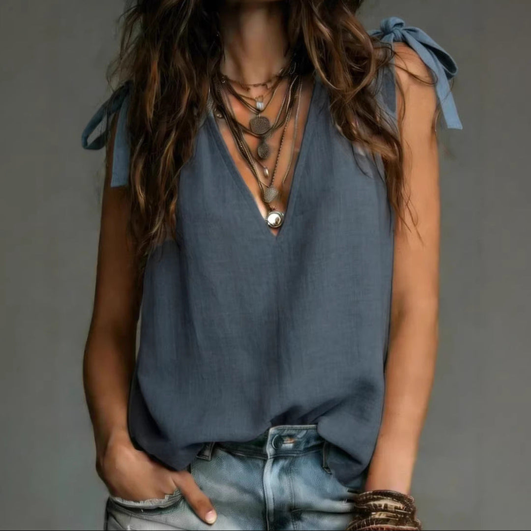 Katlea | Women's Sleeveless V-Neck Blouse