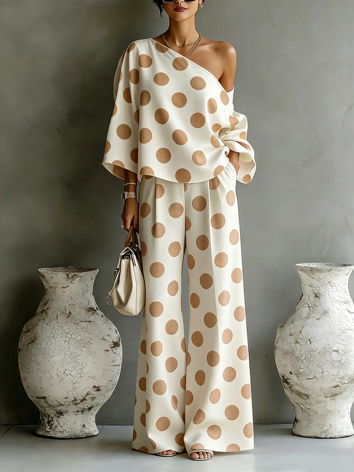 Amelia | Elegant Polka Dot Two-Piece Set