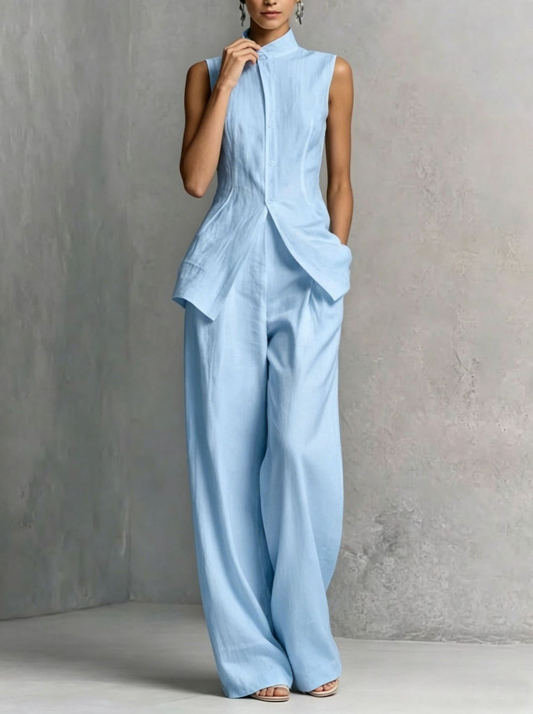Taylor | Women's Sleeveless High Neck Two Piece Set