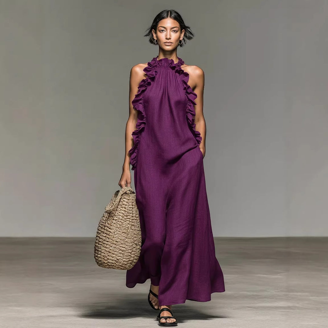 Isabella | Ruffled Halter Maxi Dress