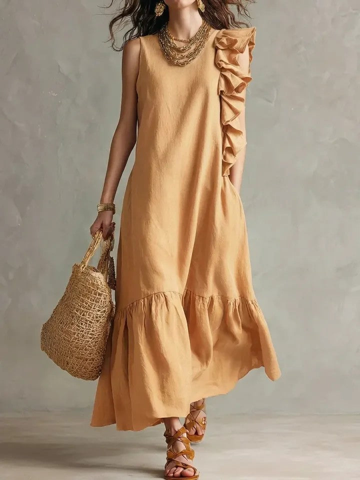 Caroline | Asymmetric Ruffle Tiered Maxi