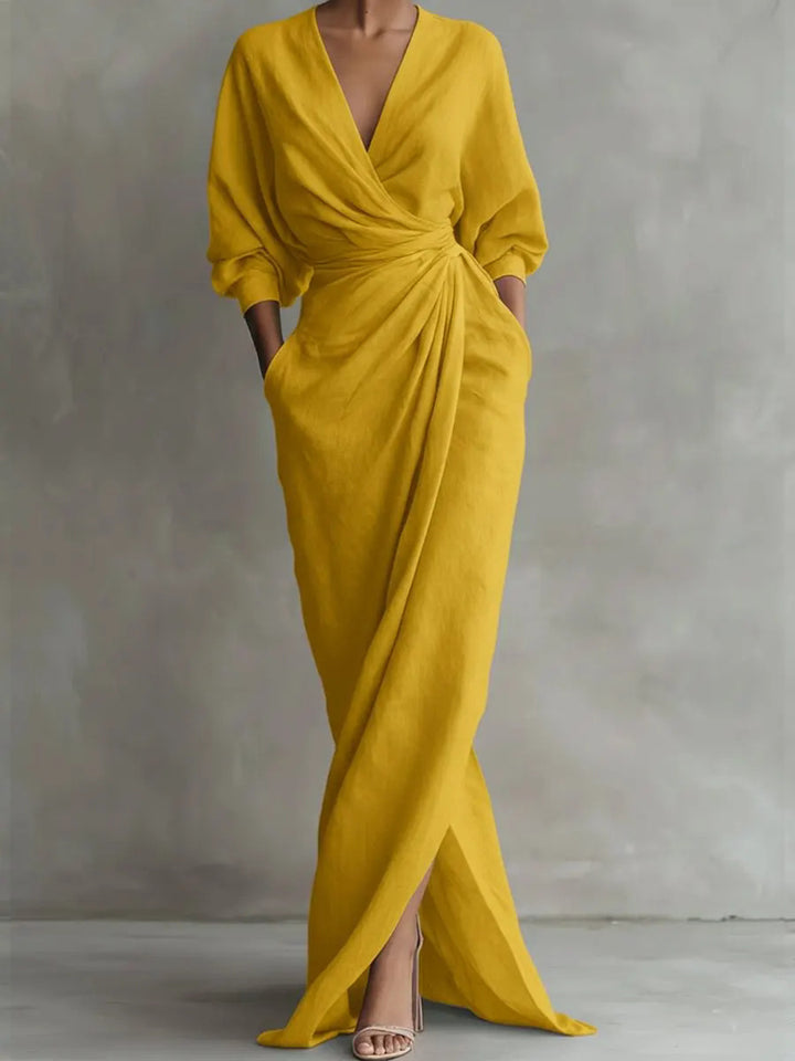 Madeline | Elegant Draped Wrap Maxi