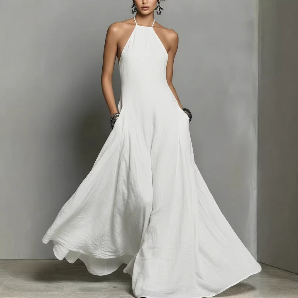 Eleanor | Timeless Halter Floating Maxi Dress