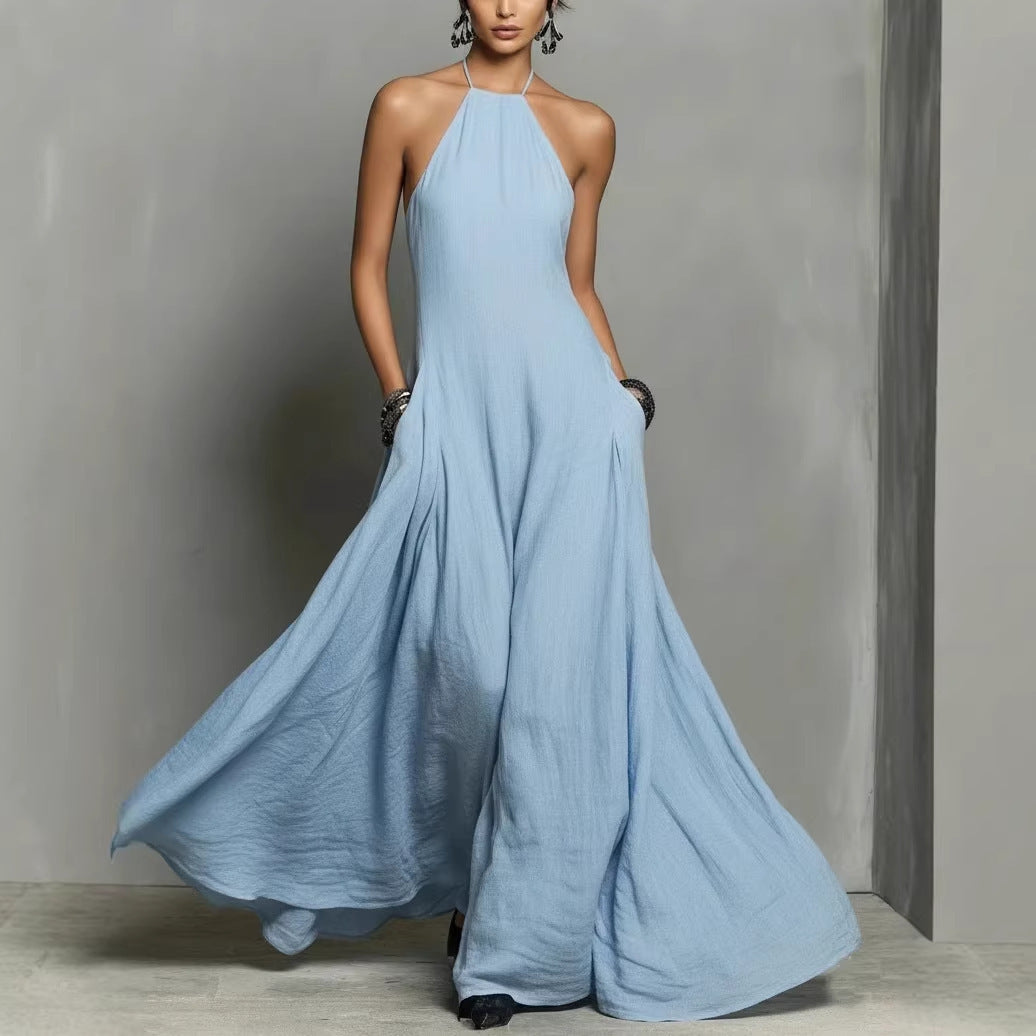 Eleanor | Timeless Halter Floating Maxi Dress