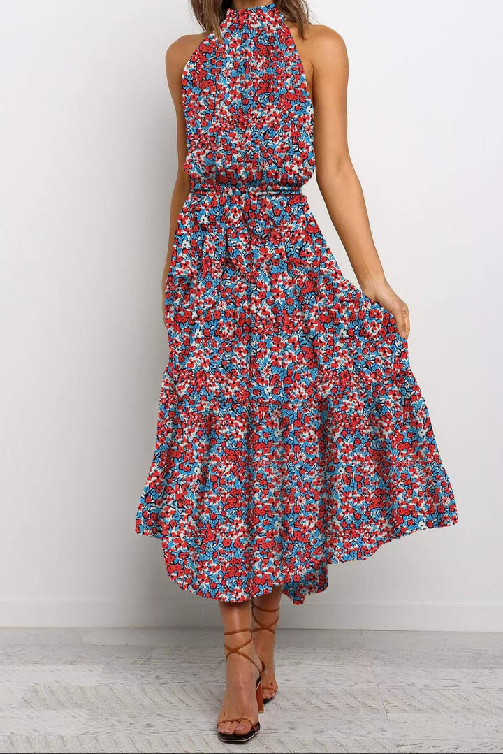 Anise | High Neck Floral Tiered Midi Dress