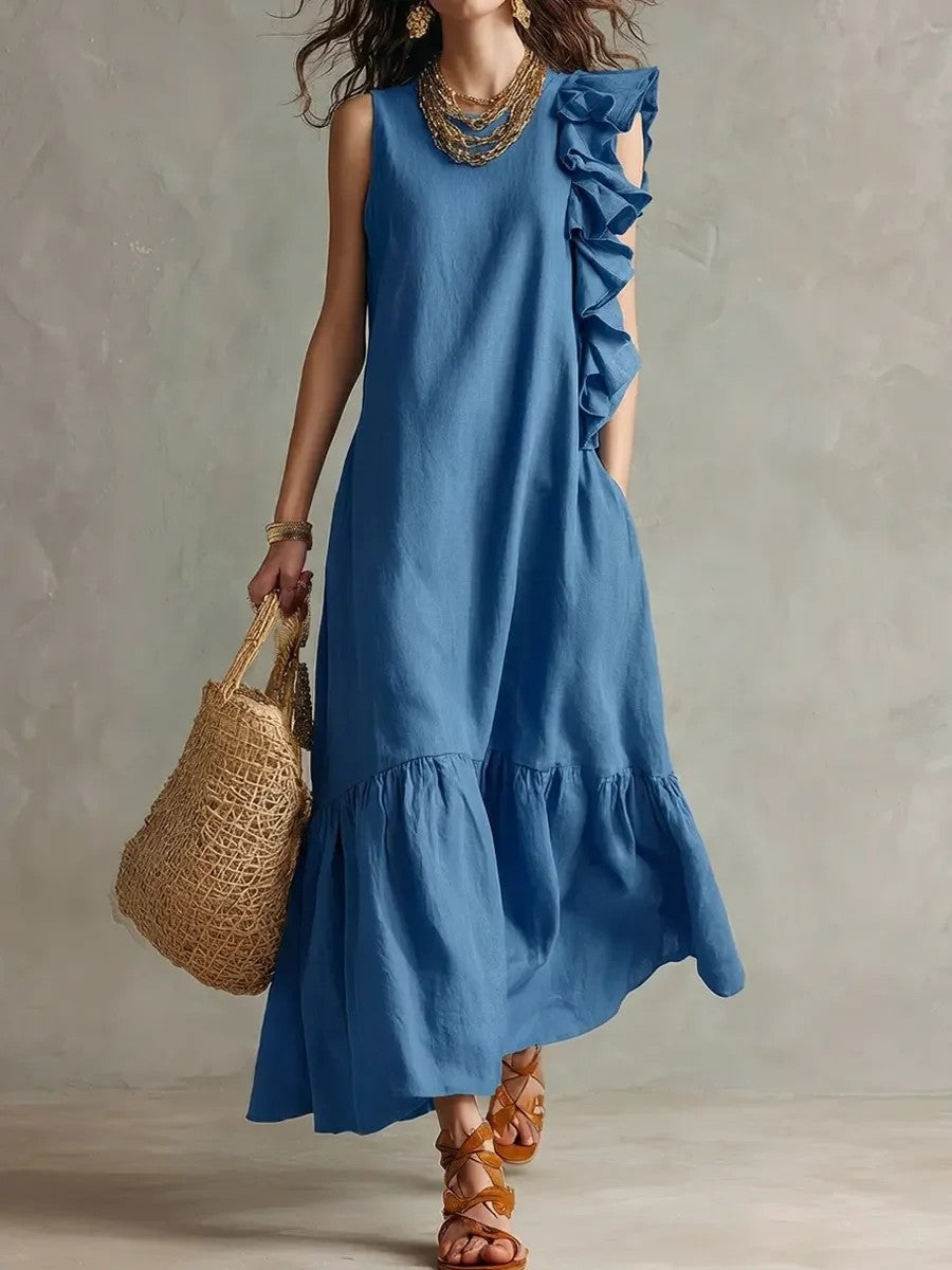 Caroline | Asymmetric Ruffle Tiered Maxi