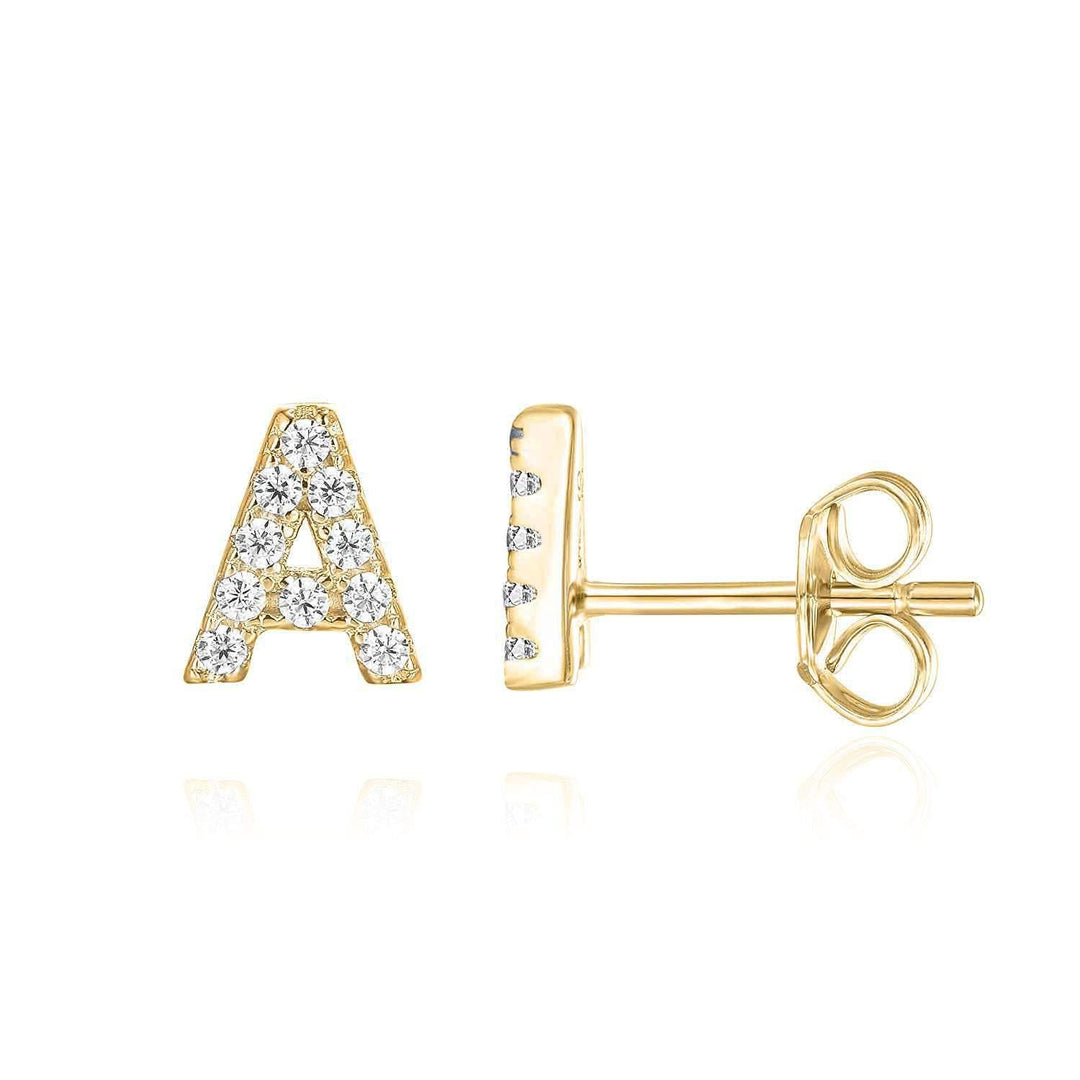 Jamie | Letter Earrings 18k Gold