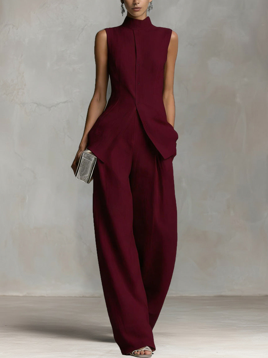 Taylor | Women's Sleeveless High Neck Two Piece Set