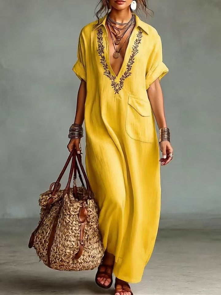 Elara™ | Effortless Linen Maxi Dress