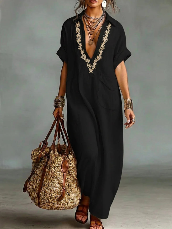 Elara™ | Effortless Linen Maxi Dress