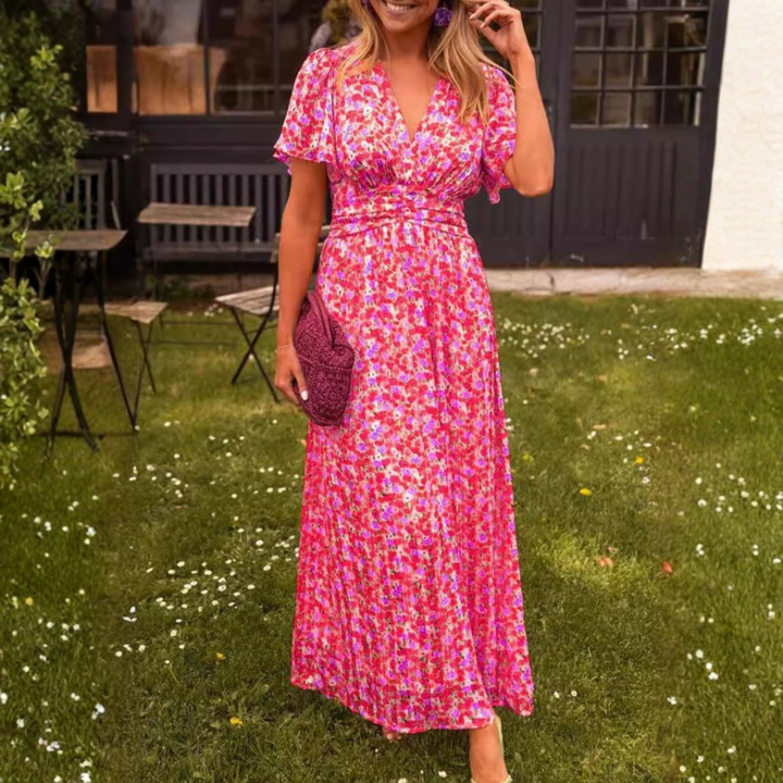 Elis – Long and Flowing Dress with Floral Print