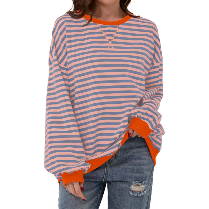 Darlowe | Relaxed Striped Lantern Sleeve Hoodie