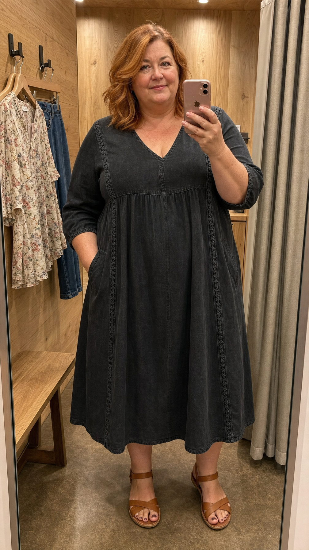 Antonia | 3/4 Sleeve A Line Maxi Dress