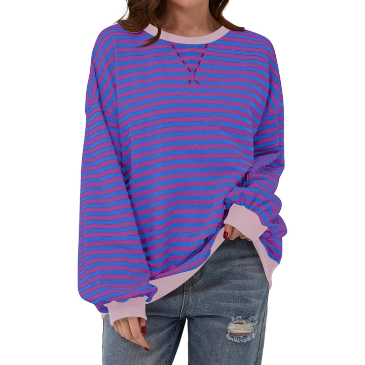 Darlowe | Relaxed Striped Lantern Sleeve Hoodie
