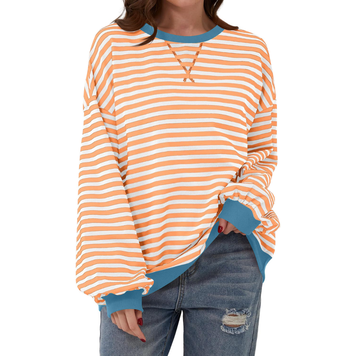 Darlowe | Relaxed Striped Lantern Sleeve Hoodie