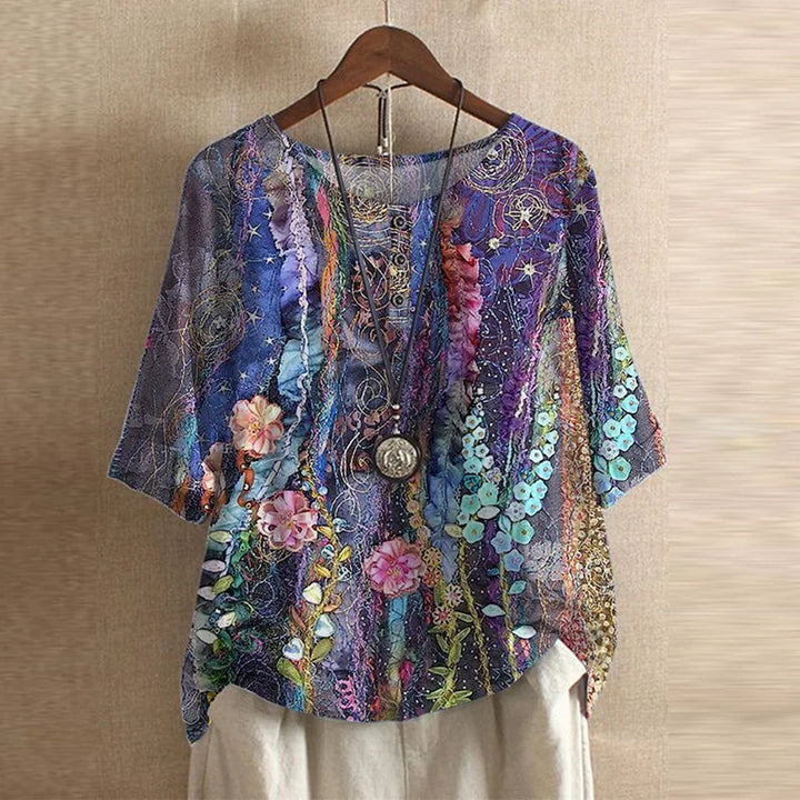 Sandra | Vintage Floral Artisan Blouse