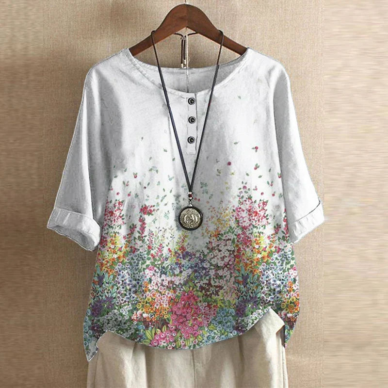 Sandra | Vintage Floral Artisan Blouse