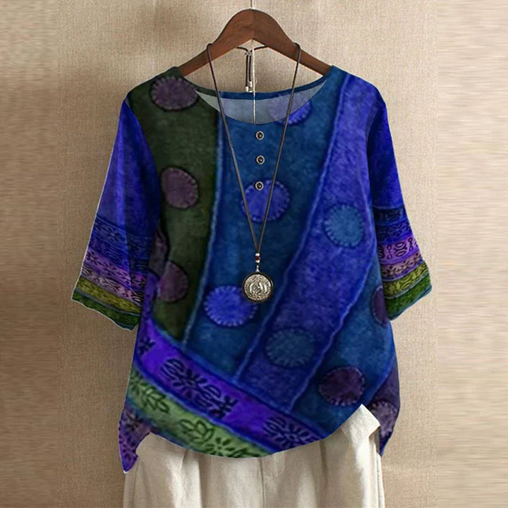 Sandra | Vintage Floral Artisan Blouse
