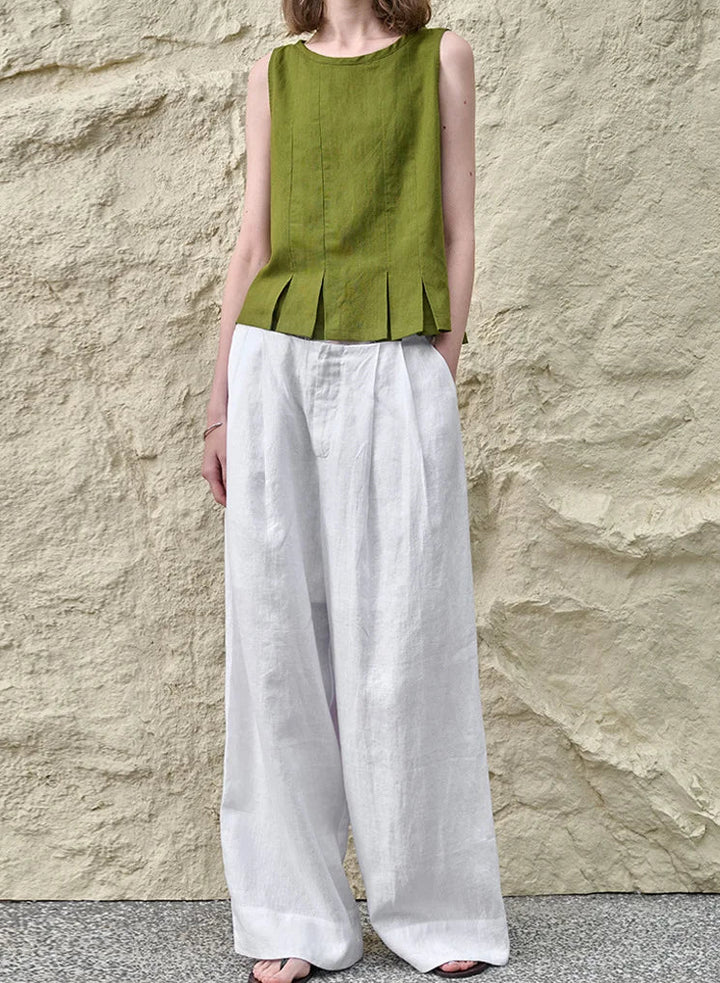 Deborah | Elegant Pleated-Hem Artisan Blouse