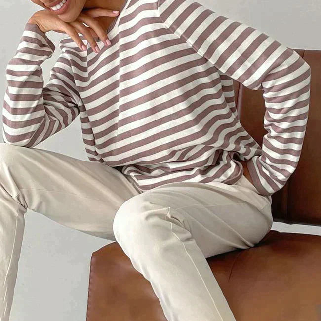 Classic Striped Organic Cotton Long Sleeve Sweater