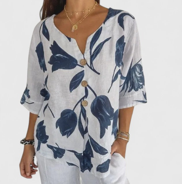 Jamie | Elegant Floral Print Blouse.