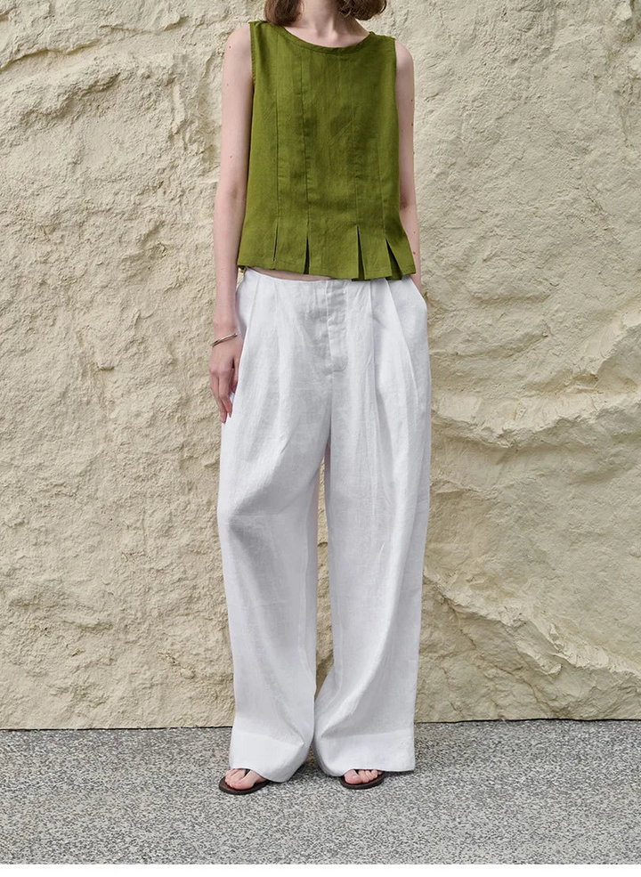 Deborah | Elegant Pleated-Hem Artisan Blouse