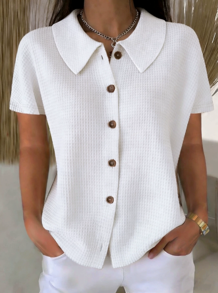 Kiara | Textured button blouse