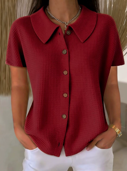 Kiara | Textured button blouse