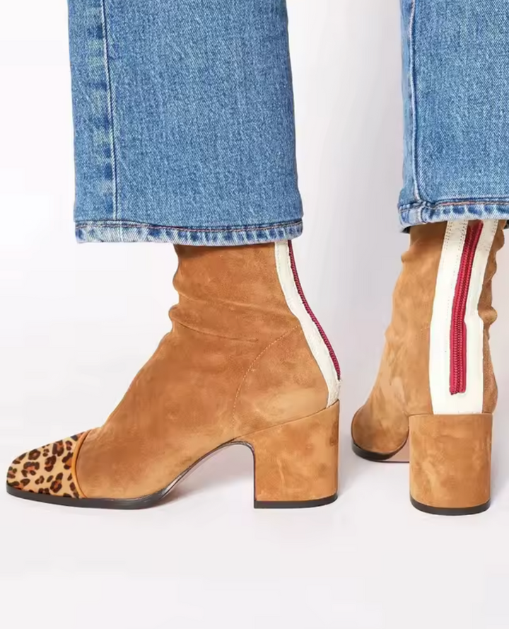 Pamela | Mid Heel Ankle boots with Sporty Details