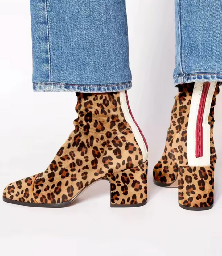Pamela | Mid Heel Ankle boots with Sporty Details