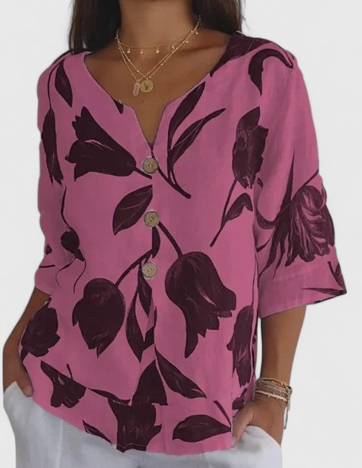Jamie | Elegant Floral Print Blouse.