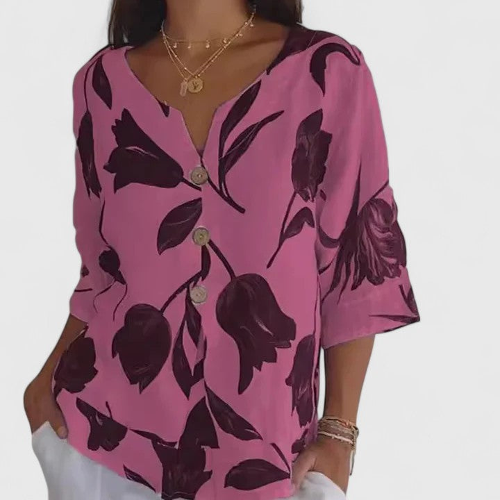 Jamie | Elegant Floral Print Blouse.