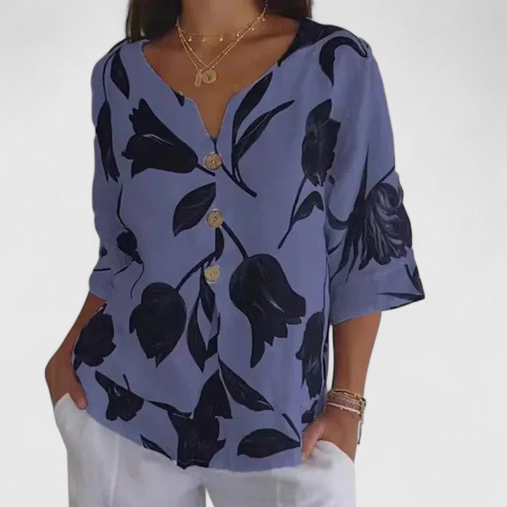 Jamie | Elegant Floral Print Blouse.