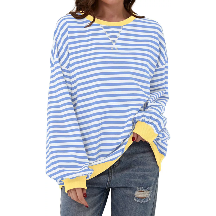 Darlowe | Relaxed Striped Lantern Sleeve Hoodie