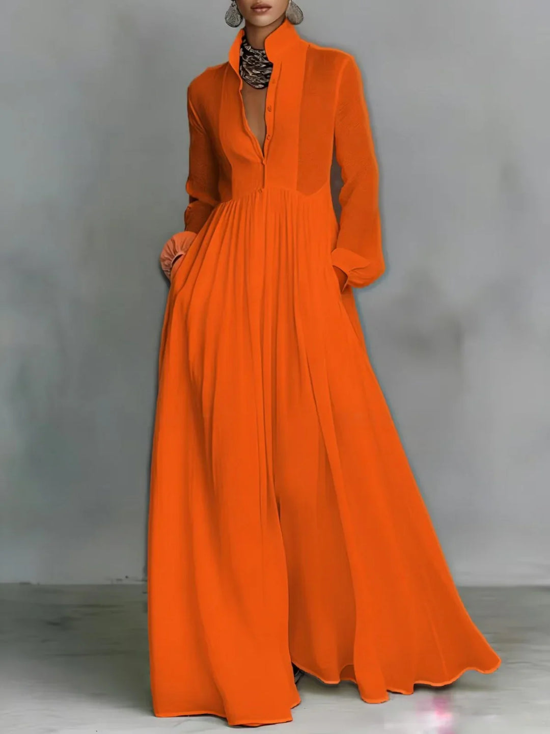 Kylie | Flowing Button-Front Maxi Dress