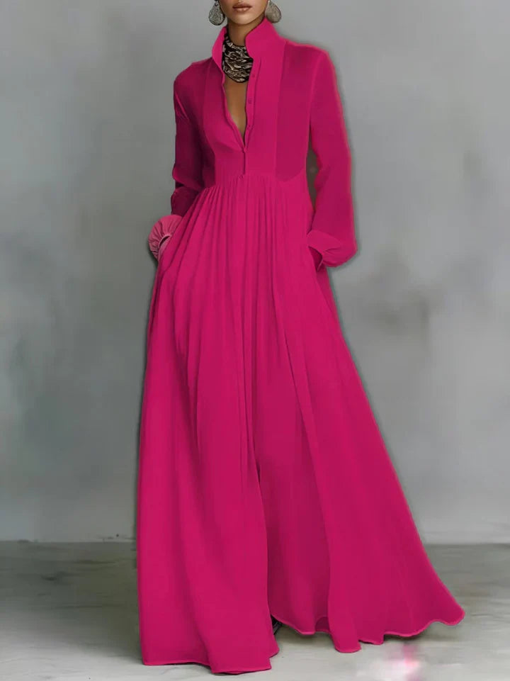 Rachelle | Flowing Button-Front Maxi Dress