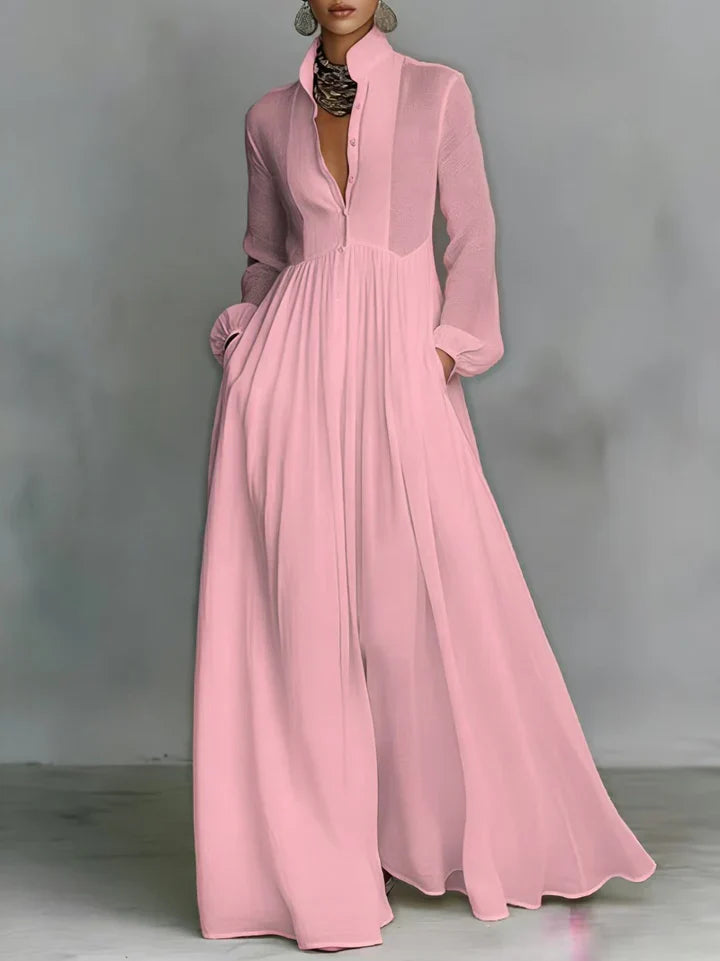 Ashley | Flowing Button-Front Maxi Dress
