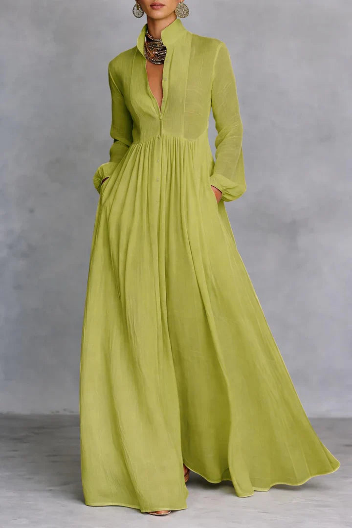 Lucy | Flowing Button-Front Maxi Dress