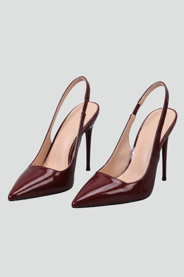 Evelyn | Women's Leather Sandals with Pointed Toe and Stiletto Heel