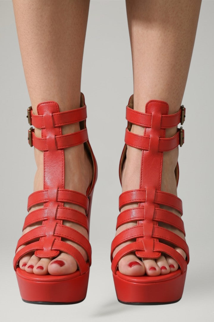 Amelia | Women's Platform Sandals with Leather Upper and Cushioned Insole