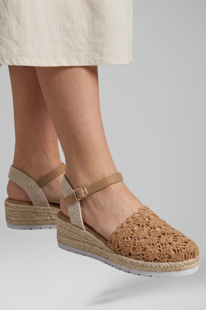 Charlotte | Women's Platform Sandals with Woven Upper and Cushioned Sole