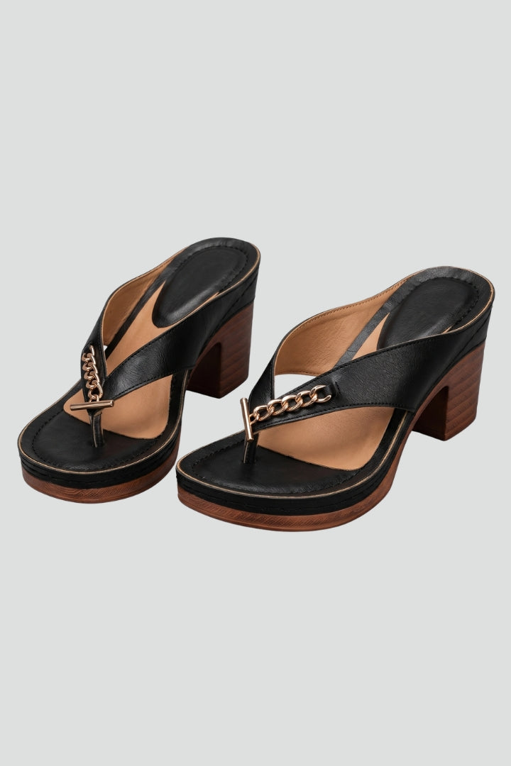 Scarlett | Women's Thong Sandals with Block Heel and Platform Sole
