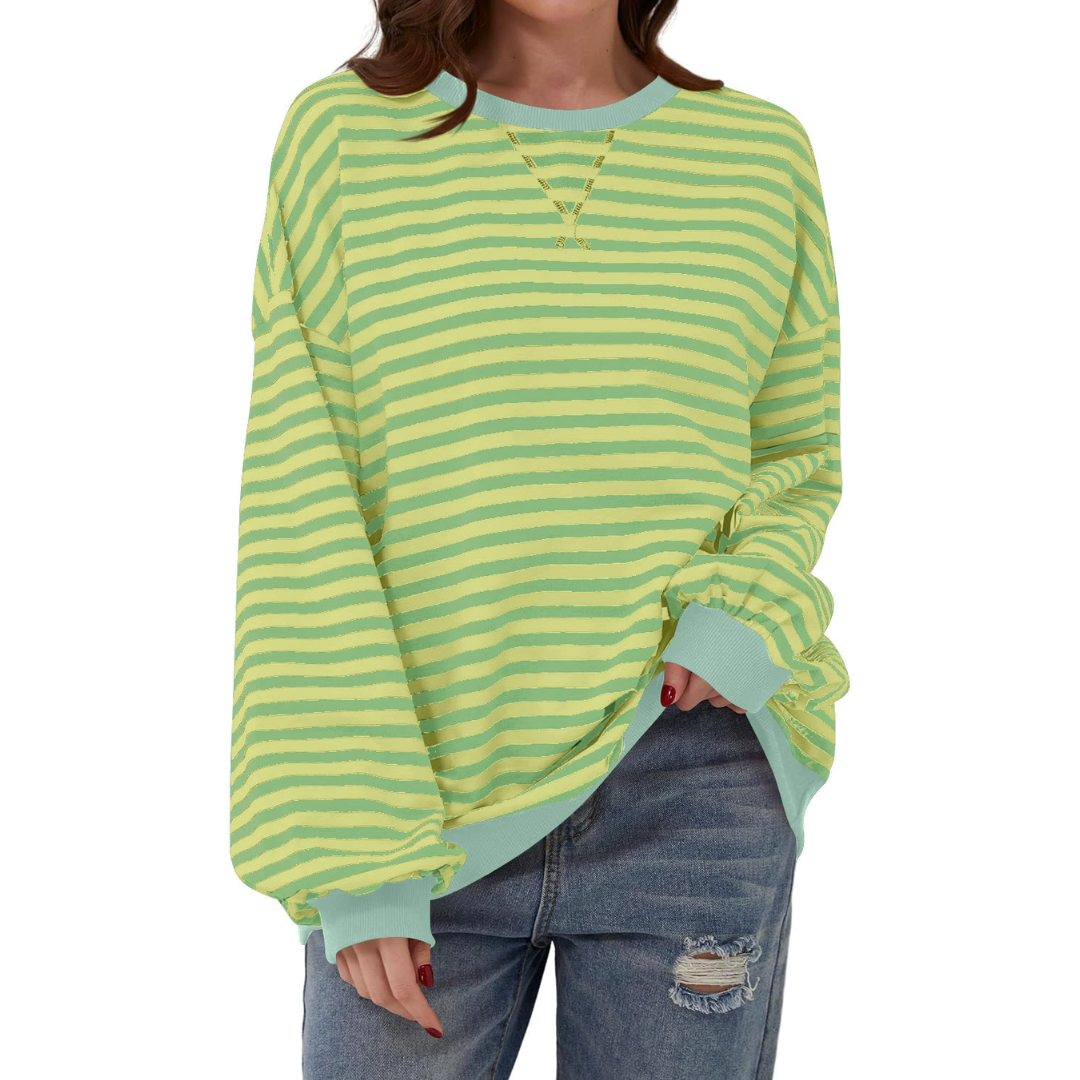 Darlowe | Relaxed Striped Lantern Sleeve Hoodie