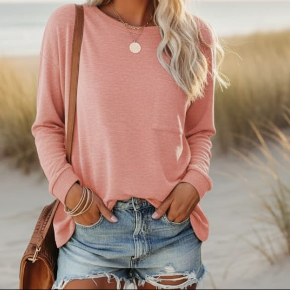 Giselle | Casual Long Sleeve Shirt with Pocket