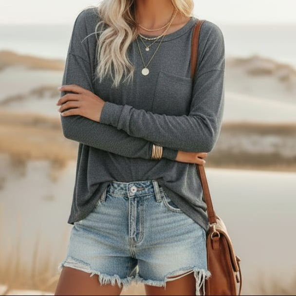 Giselle | Casual Long Sleeve Shirt with Pocket