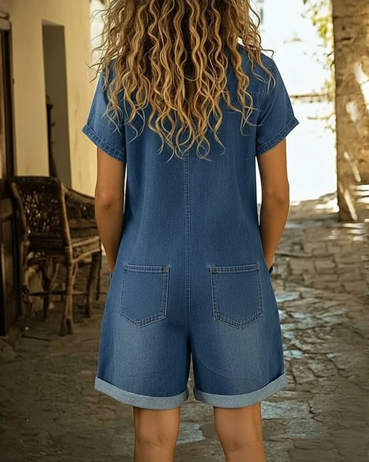 Delya | Short Sleeve Playsuit Dress.